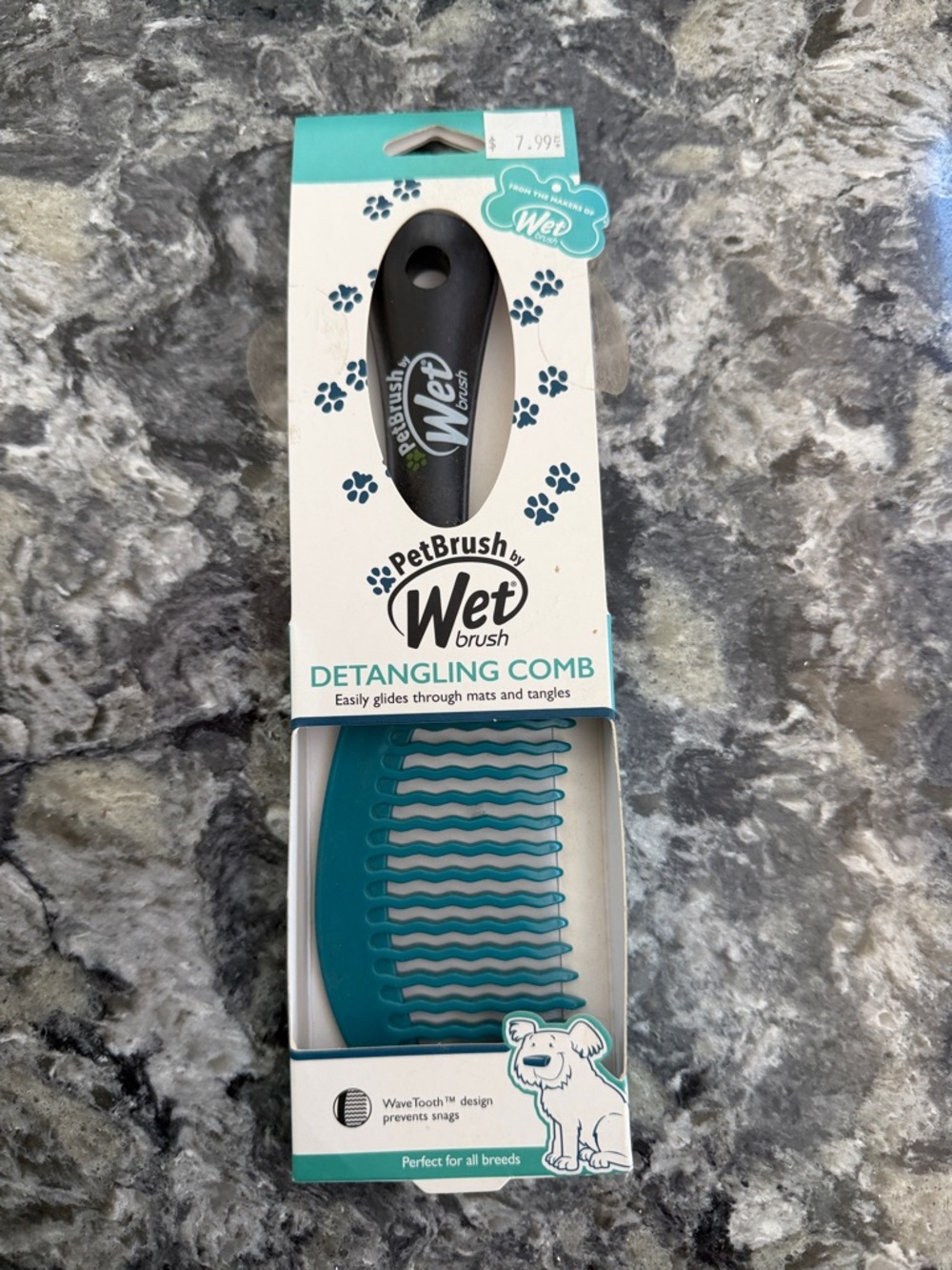 Wet Brush PetBrush Teal Detangling Comb for Dogs